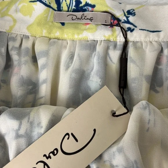 NWT! Darling Piper Accordion Pleated Floral Mini Skirt with Tie Belt Large - Picture 7 of 11